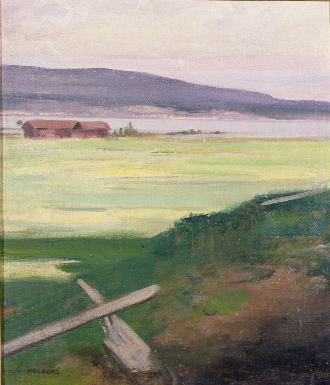 Landskap med en stig, Norrland, Sverige av August Hagborg