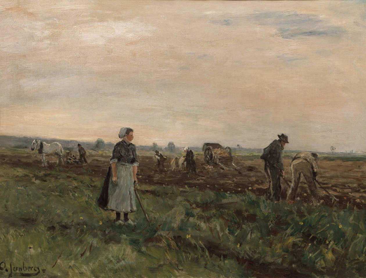 Arbetare i fält (målning) av August Jernberg