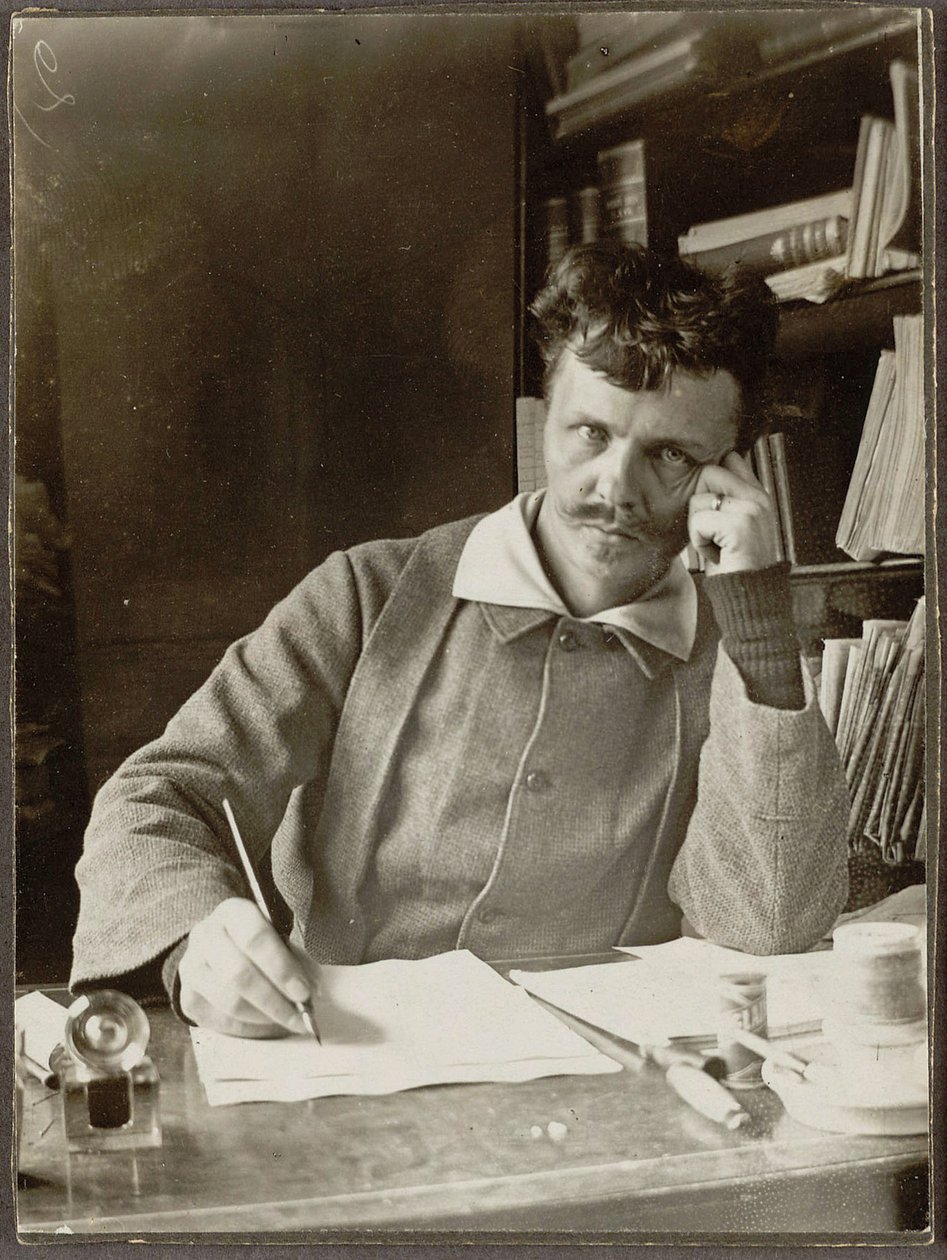 Självporträtt av August Johan Strindberg