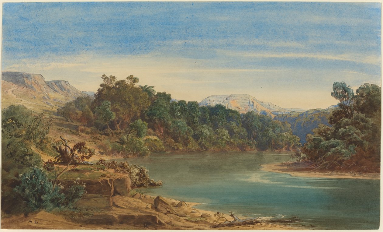 Längs Jordanfloden (recto) av August Löffler