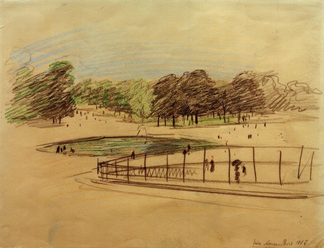Basin im Jardin des Tuileries av August Macke
