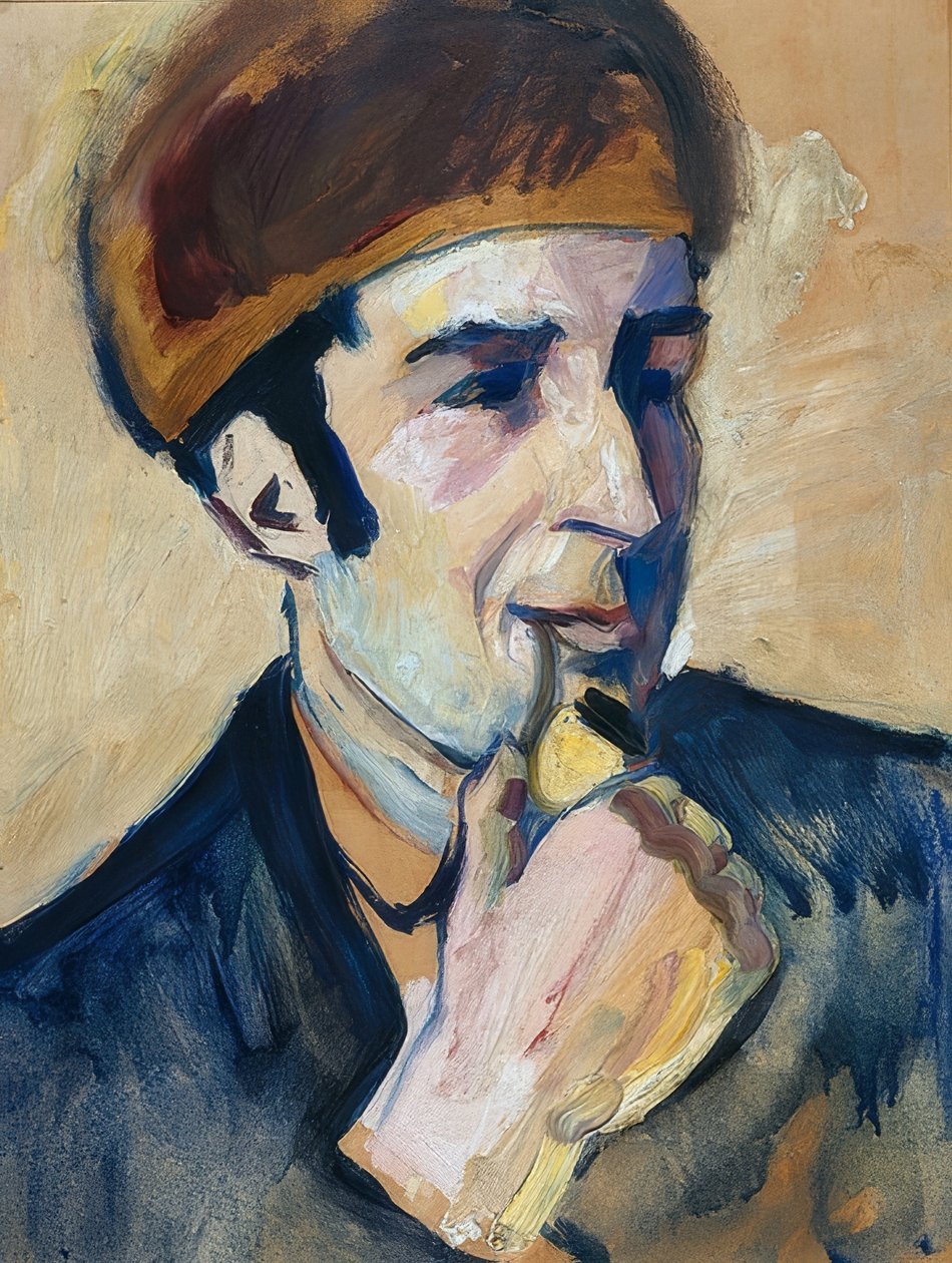 Porträtt av Franz Marc. 1910 av August Macke