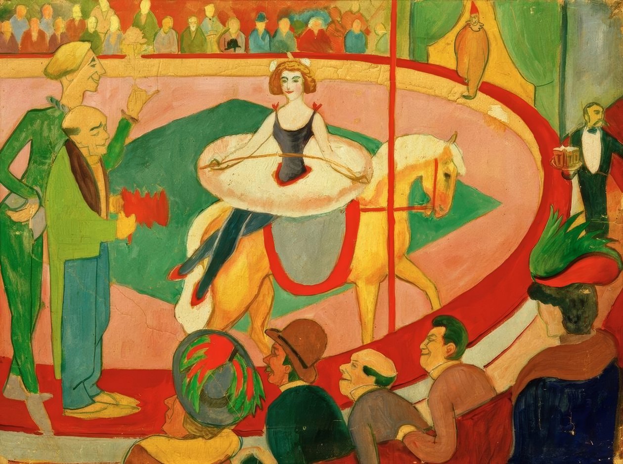 Cirkusbild I: Konstruttare av August Macke