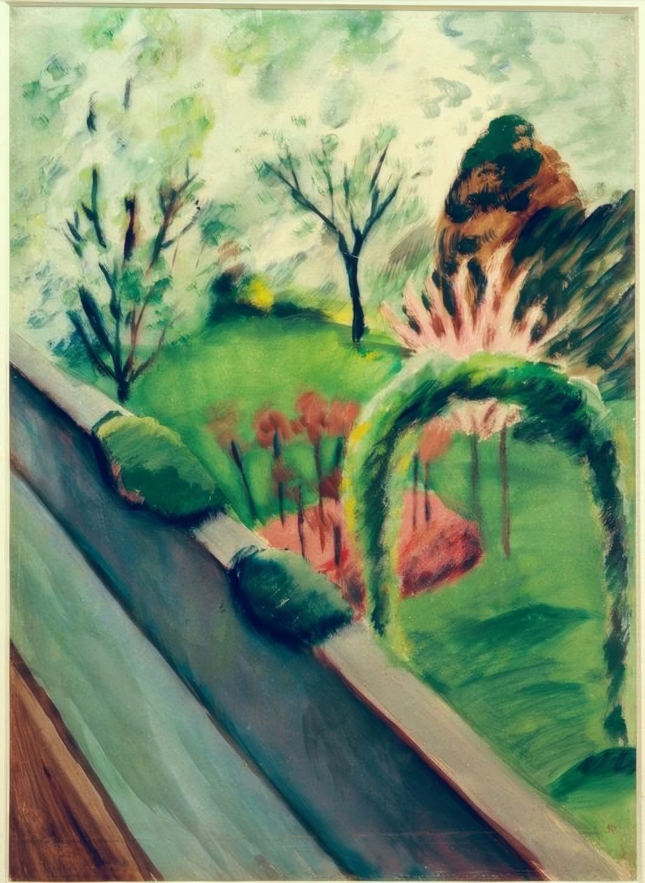 Mackes trädgård i Bonn av August Macke