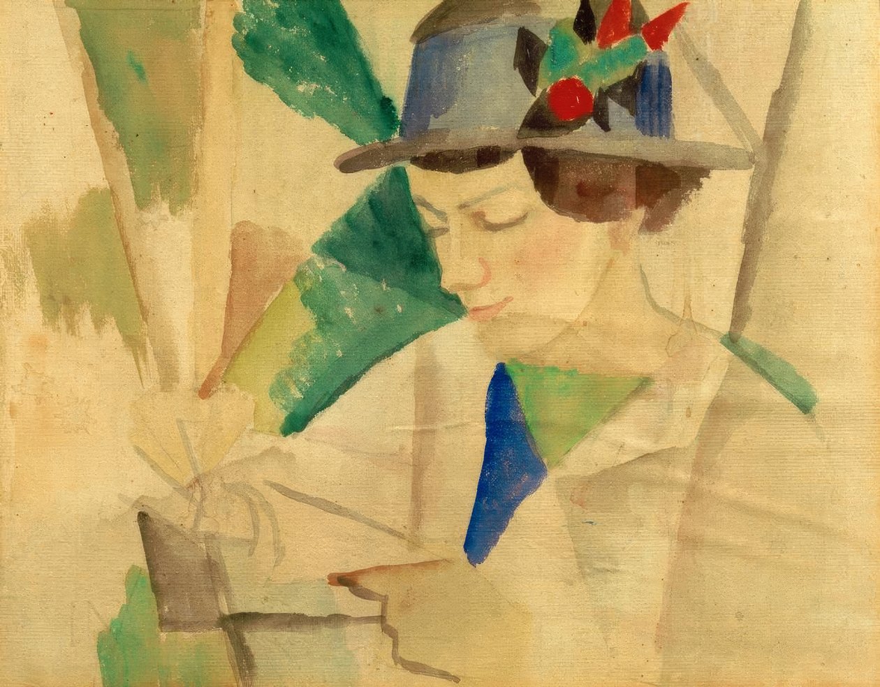 Målarens hustru, läser av August Macke