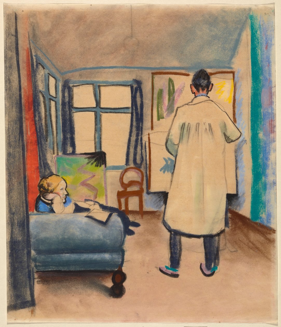 Franz och Maria Marc i August Mackes ateljé i Bonn av August Macke