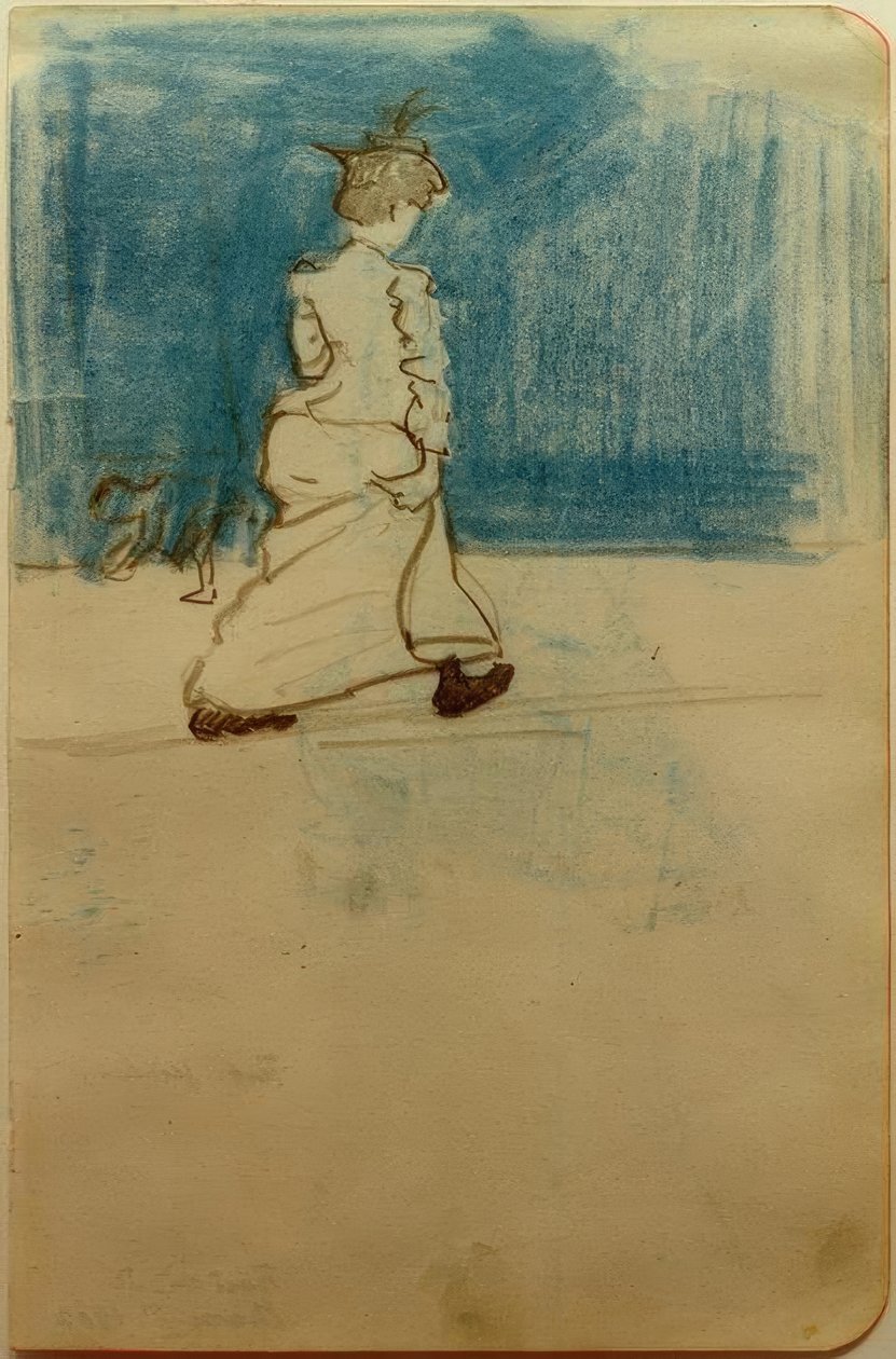 Kvinna på gatan II av August Macke