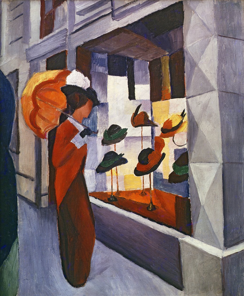 Framför hattaffären, 1914 av August Macke