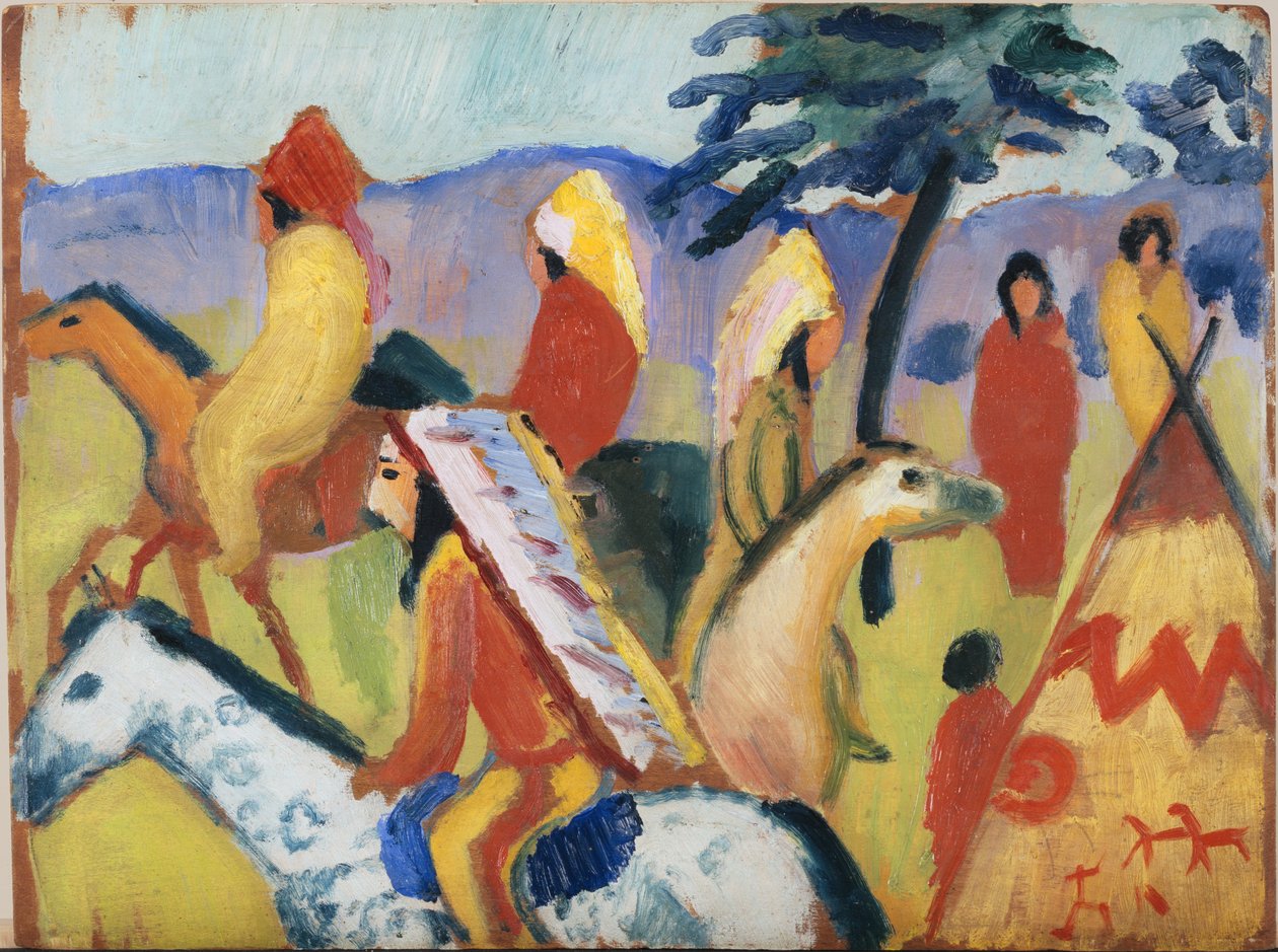 Indianer till häst av August Macke
