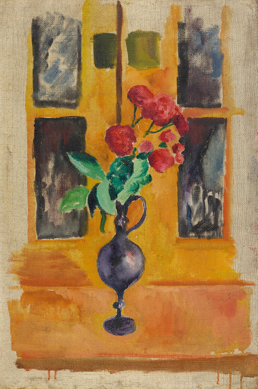 Japanska rosor i blått glas av August Macke