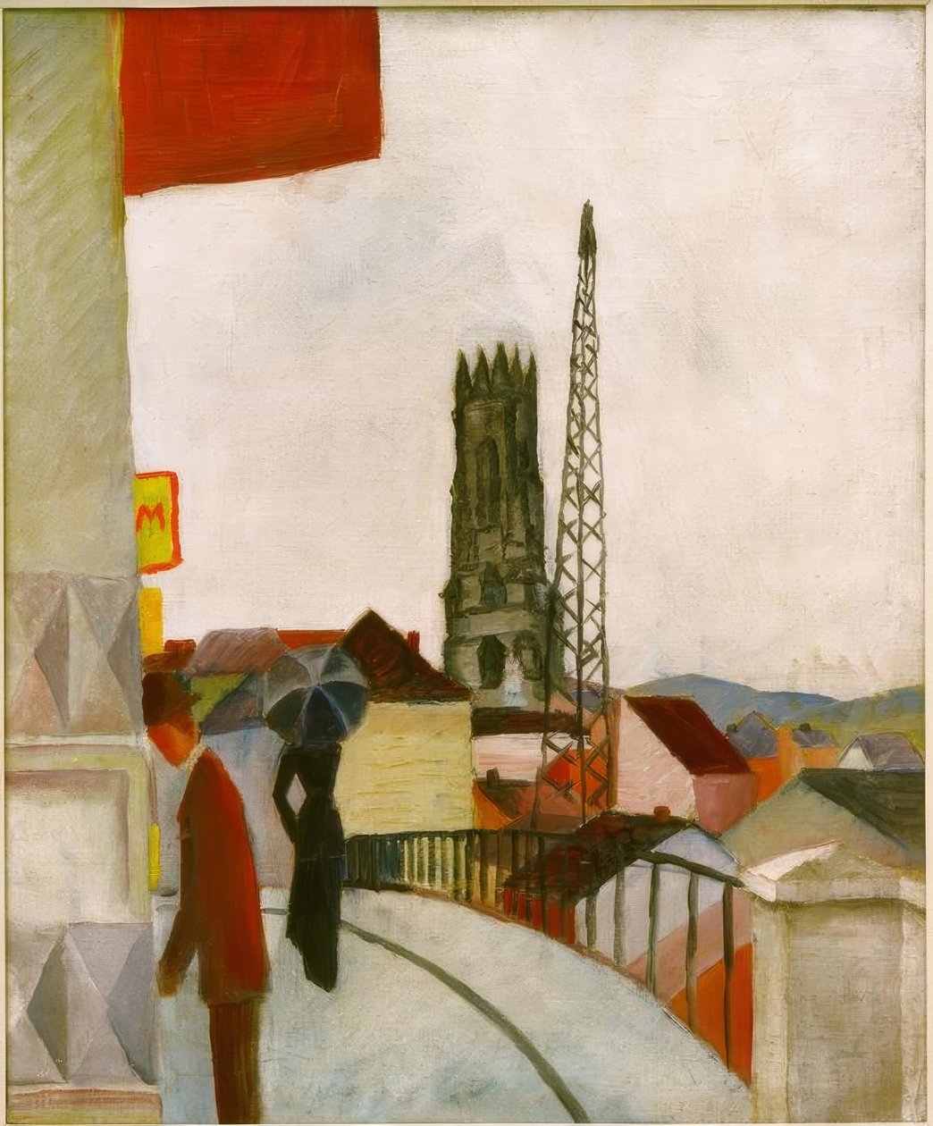 Fribourg katedral i Schweiz av August Macke
