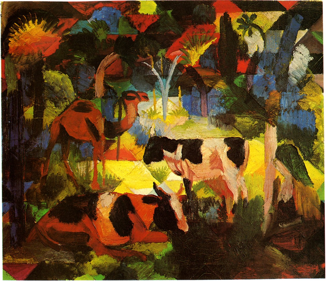 Macke landskap-ko-kamel av August Macke