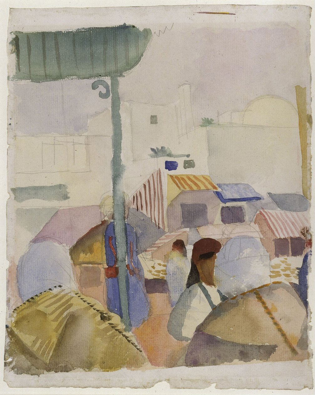 Marknad i Tunis II, 1914 av August Macke