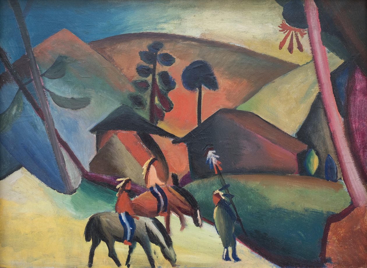 Indianerna på hästar av August Macke