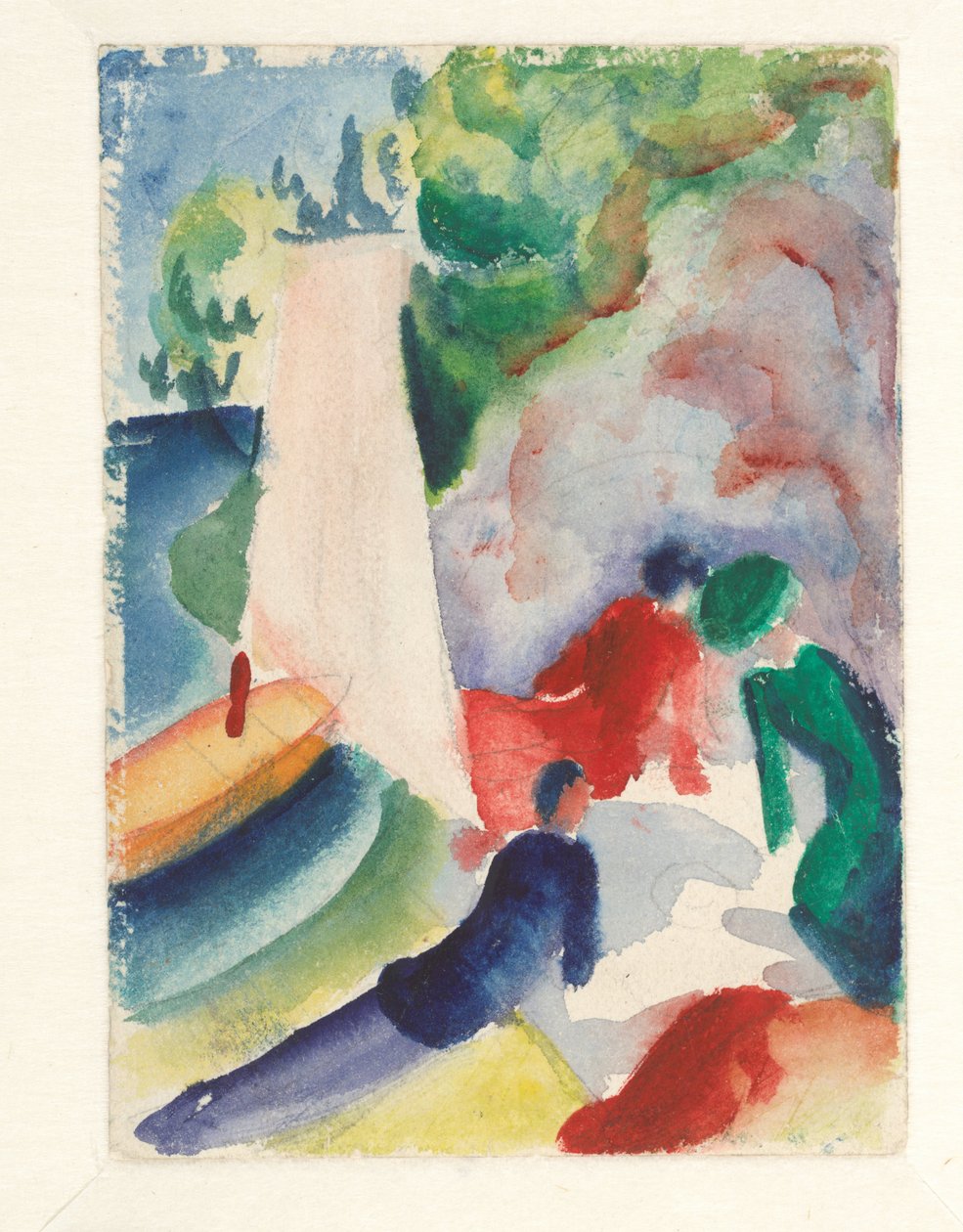 Picknick på stranden Picknick efter segling, 1913 av August Macke