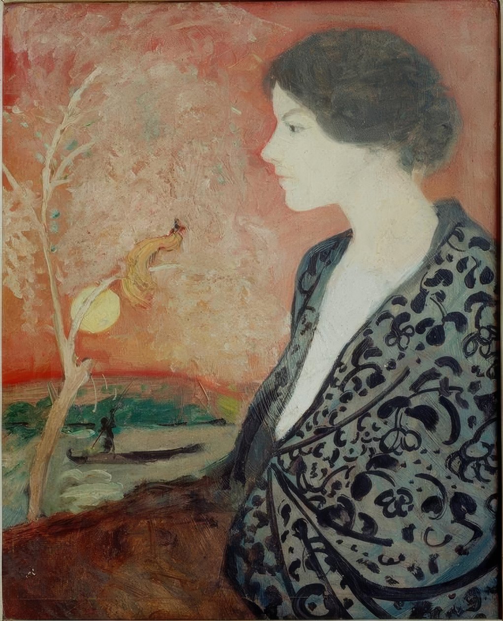 Porträttstudie Elisabeth Gerhardt av August Macke
