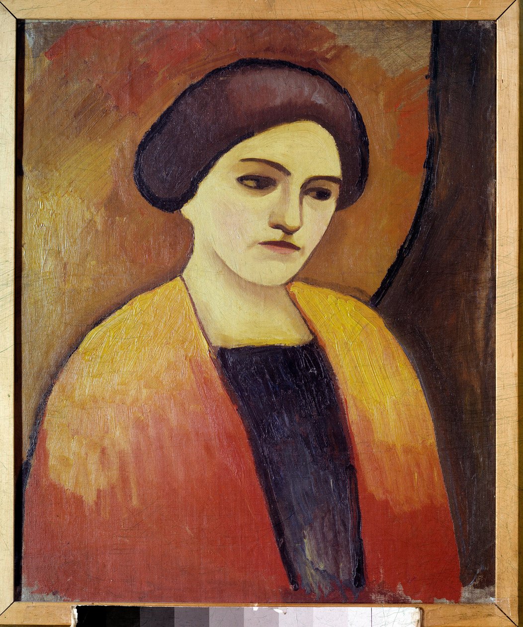 Porträtt av Madame Macke, målarens hustru Målning av August Macke (1887-1914) 1911 Paris, Municipal Museum of Modern Art av August Macke
