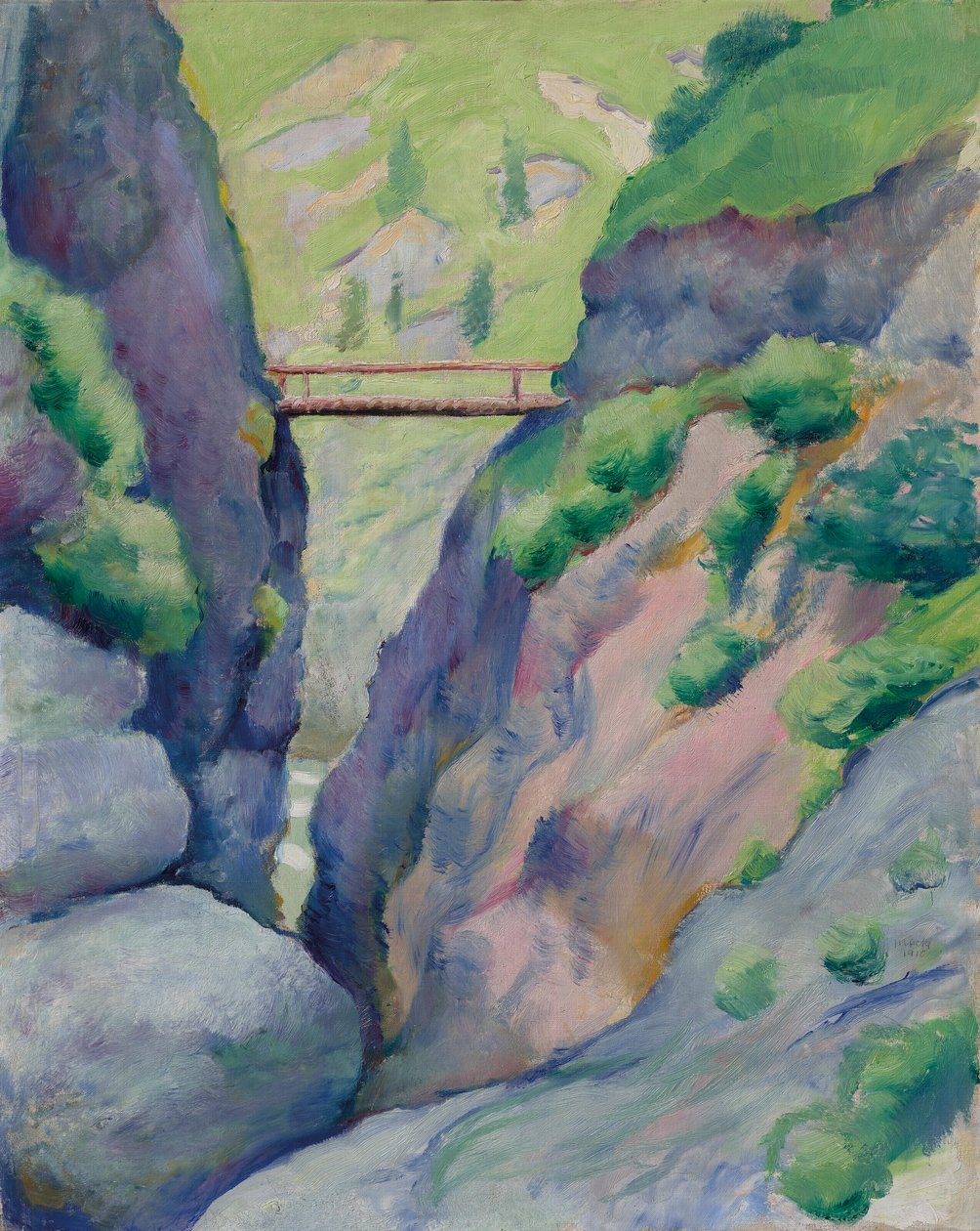Klyftan i Tegernsee av August Macke