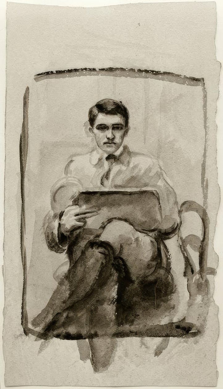 Självporträtt, teckning av August Macke