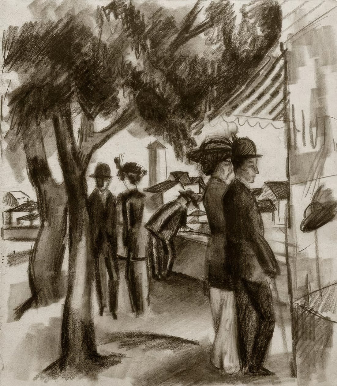 Vandrare under träd av August Macke