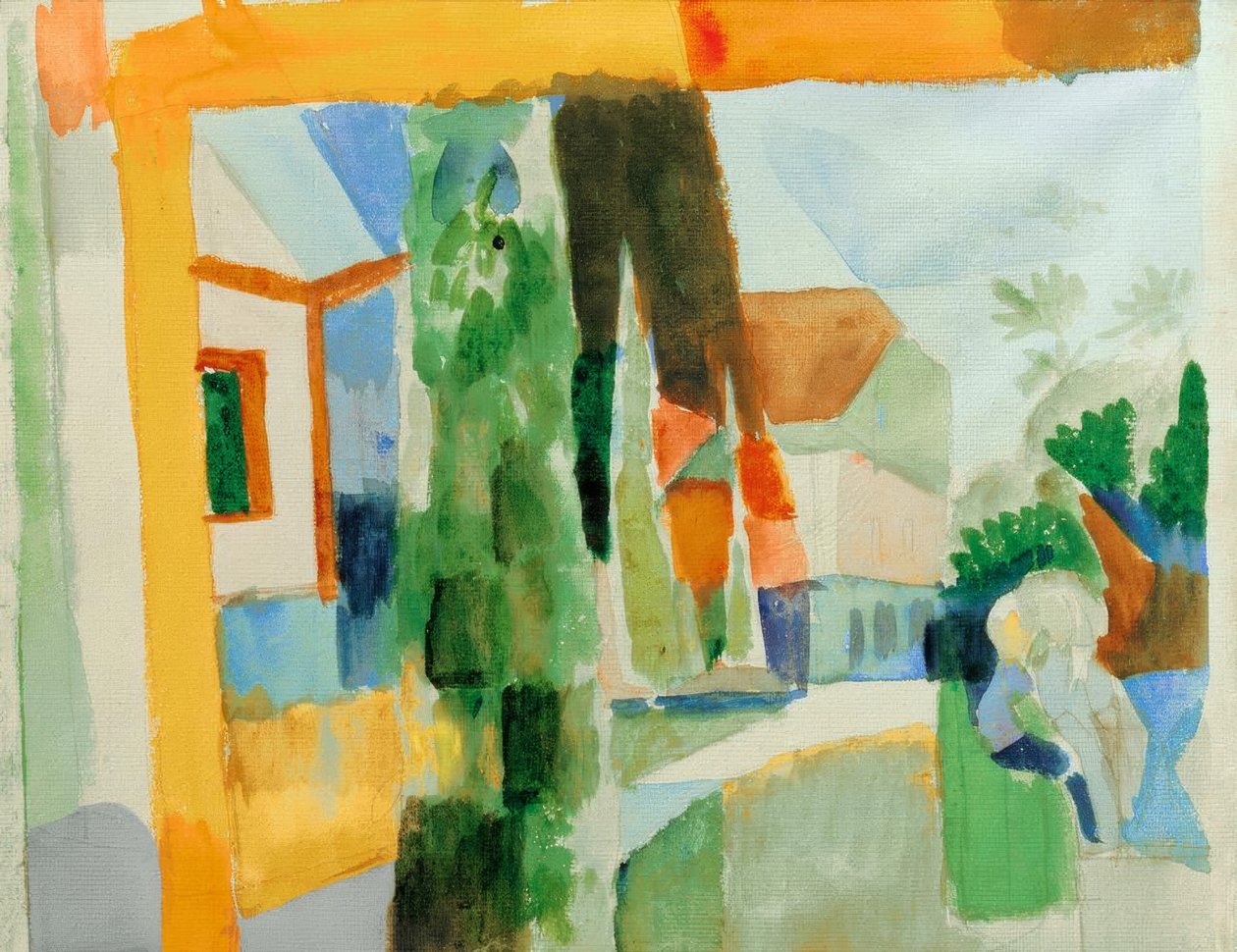 Vår trädgård vid sjön 4 av August Macke