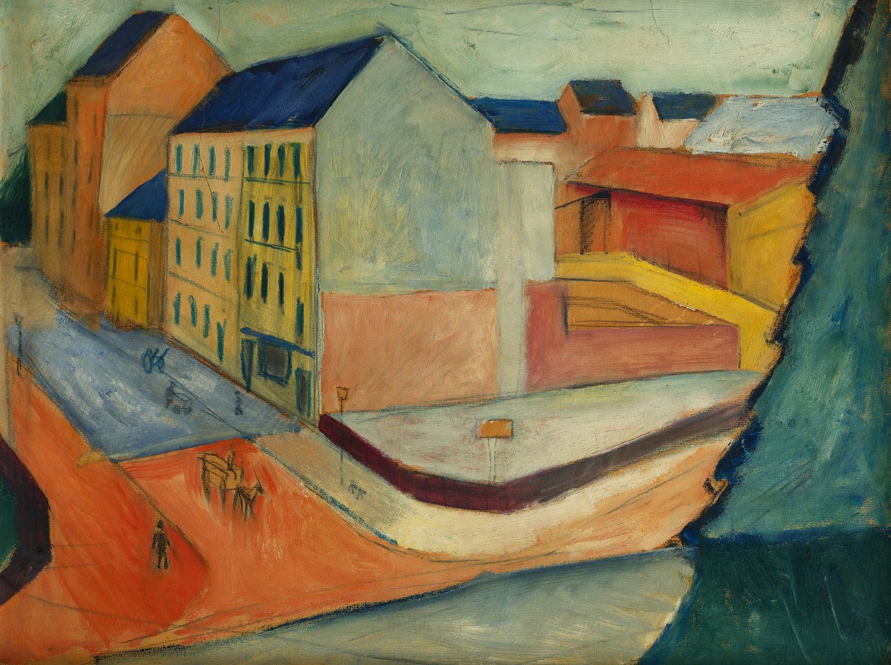 Vår gata med ridbana, Bonn, 1913 av August Macke