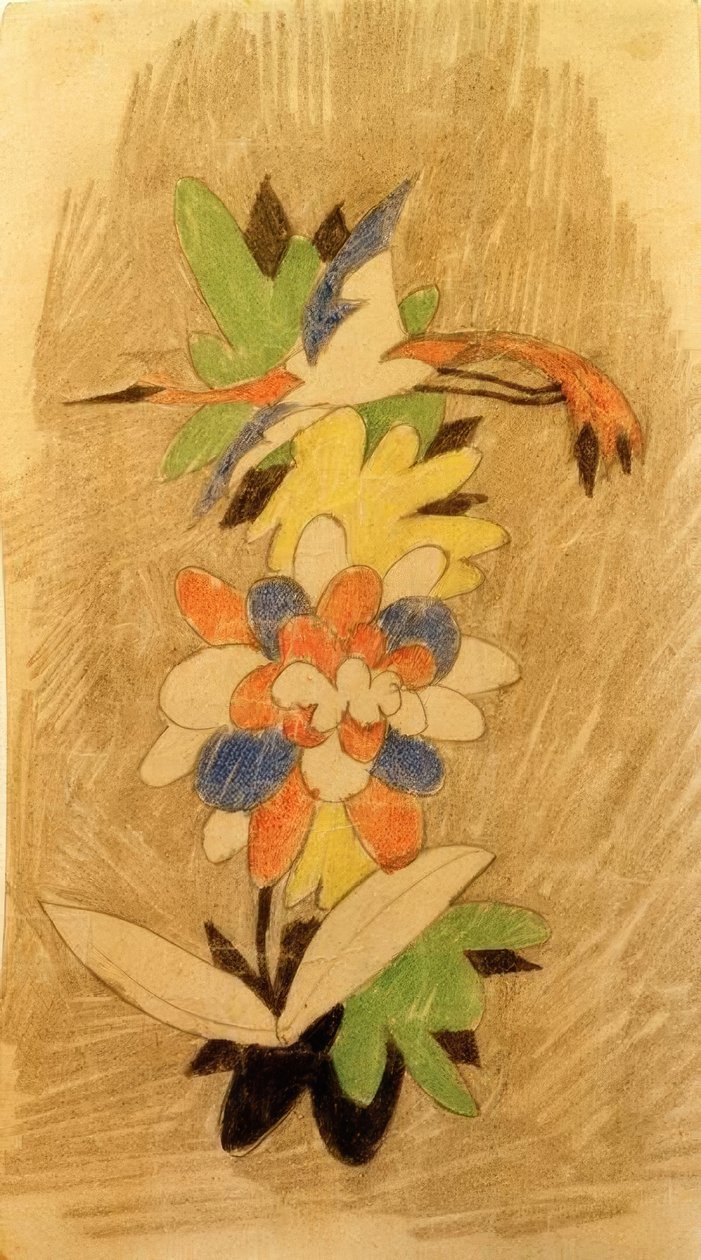 Fågel i blommor av August Macke