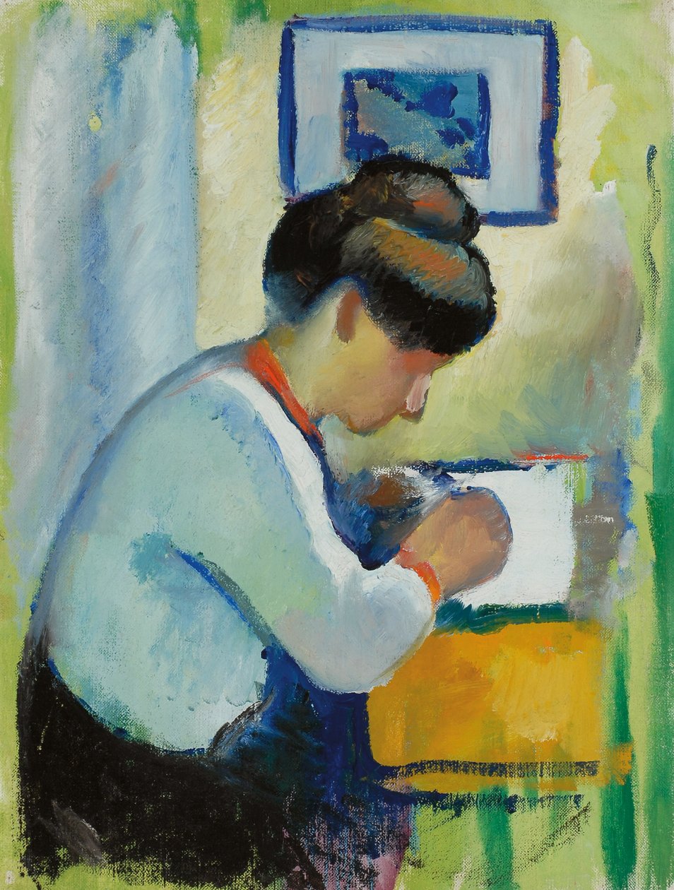 Kvinna som skriver, 1910 av August Macke