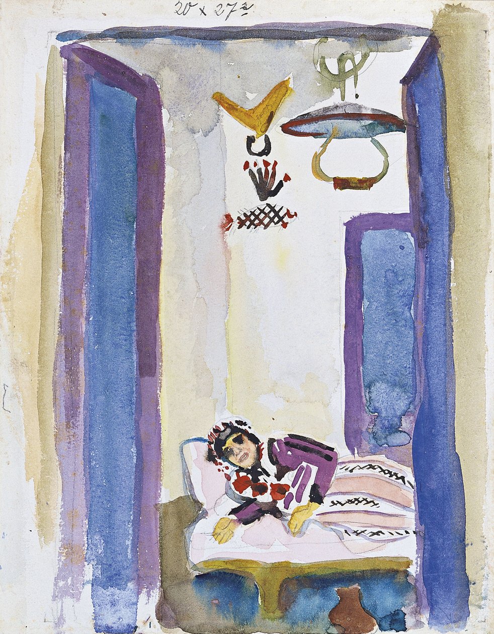 Kvinna på en divan av August Macke