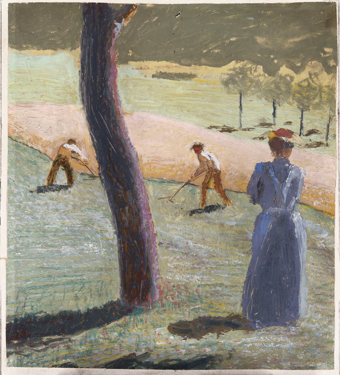 Arbetare på ett fält i Kandern; Arbetare på fältet nära Kandern, 1907 av August Macke