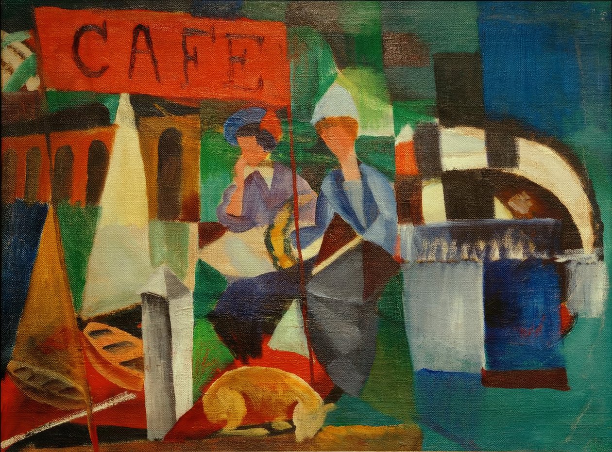 Två damer i caféet av August Macke