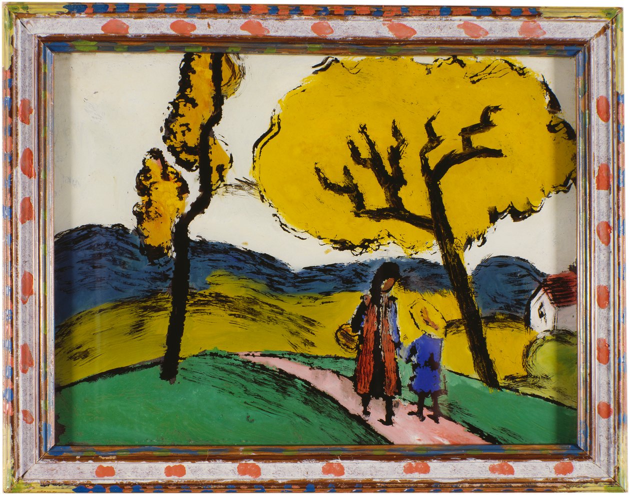 Två flickor i ett landskap av August Macke