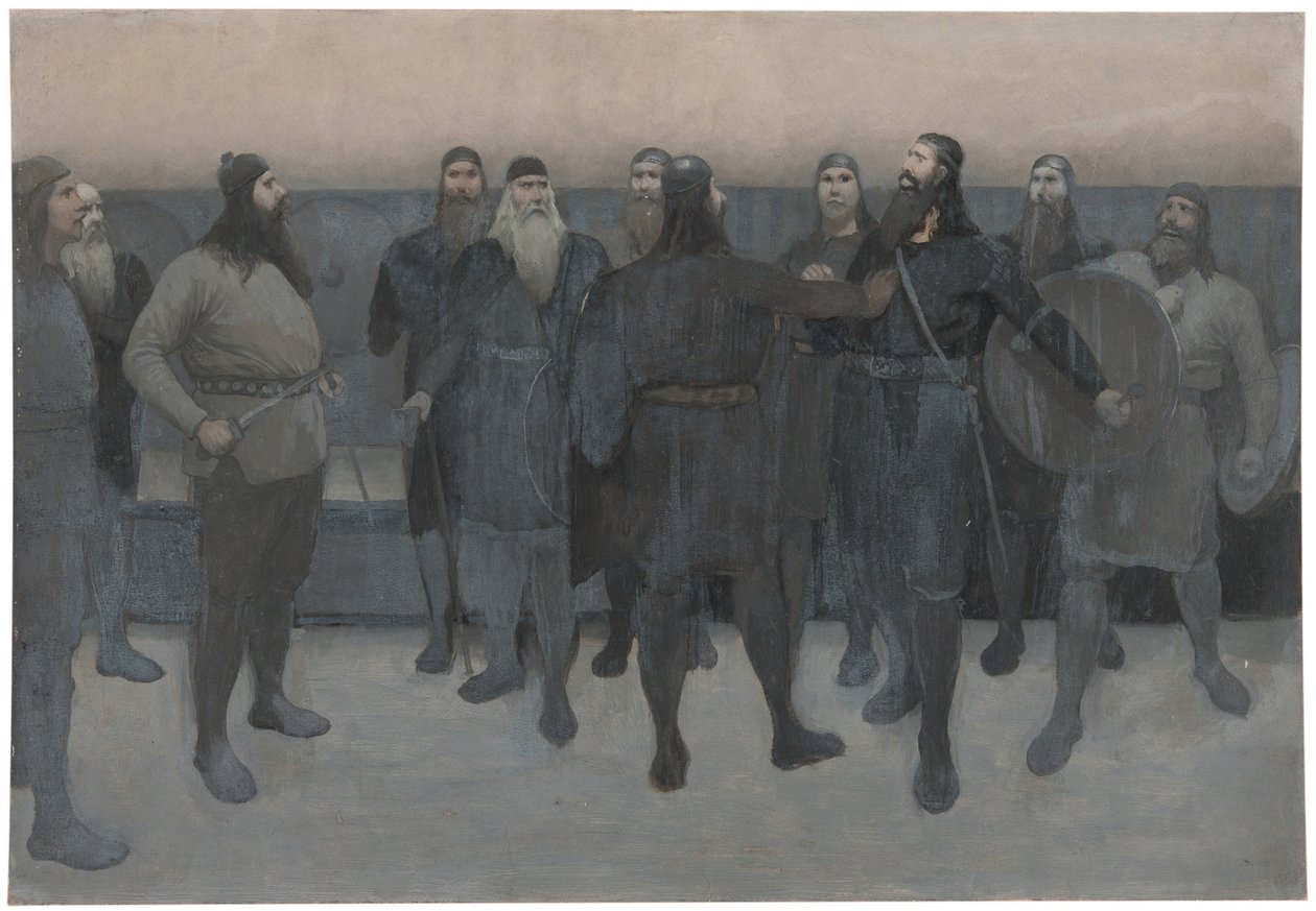 Illustration till Njalsaga av August Malmström