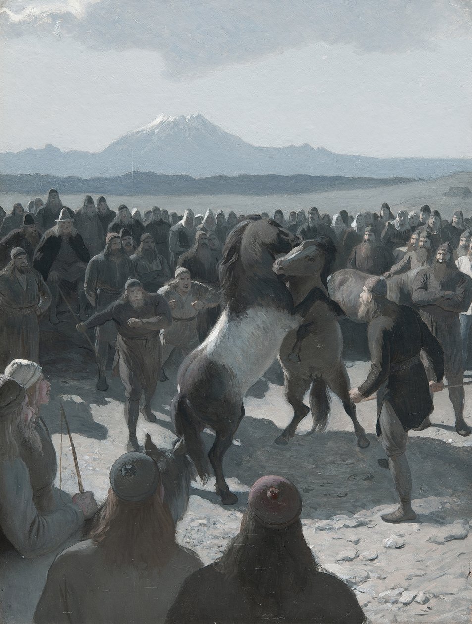 The Story of Burnt Njáll: The Horse-Fight at Hliðarandi, 1880-tal. av August Malmström