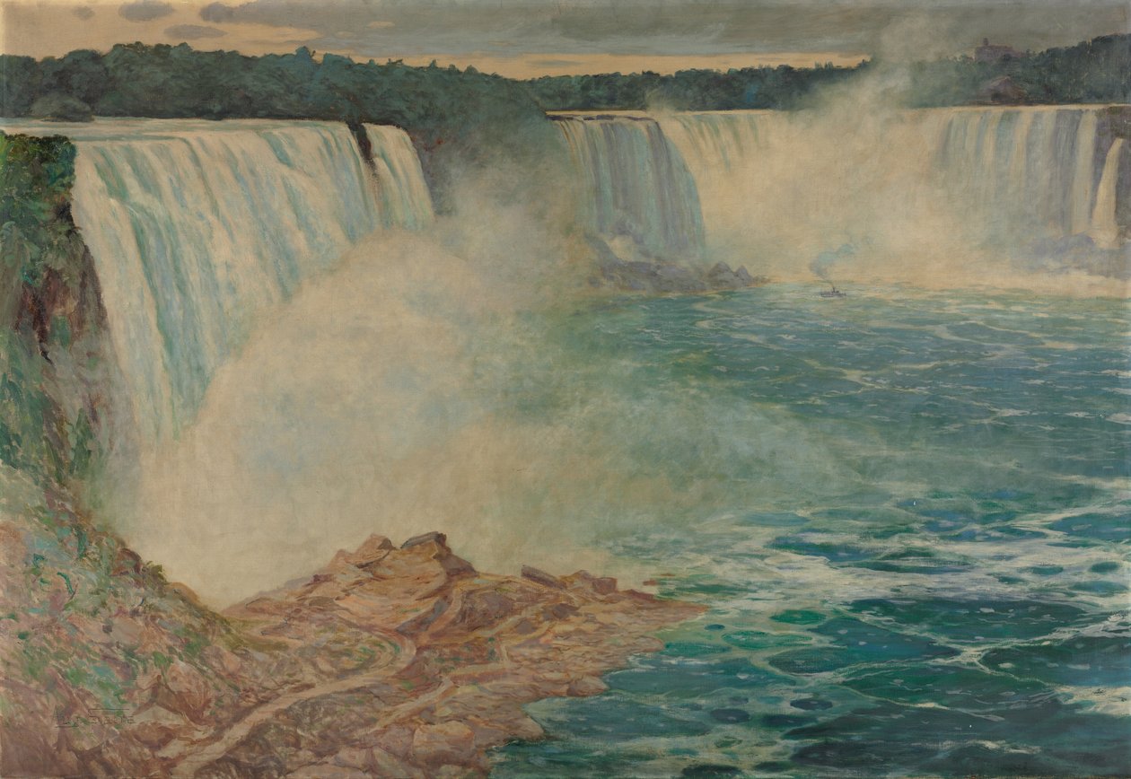 Niagarafallen, ca. 1906-1909 (olja på duk) av August Satra