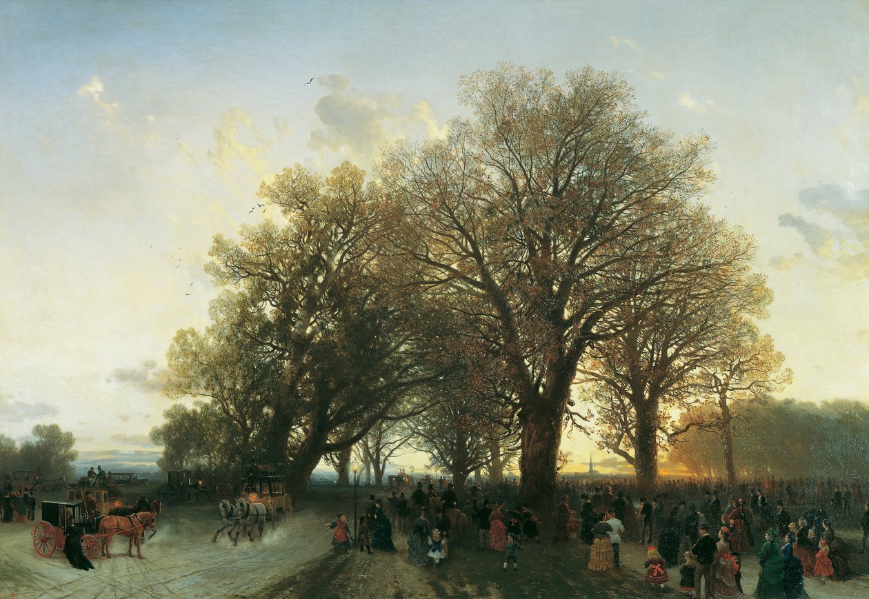På väg hem från världsutställningen i Prater i Wien 1873 av August Schaeffer von Wienwald