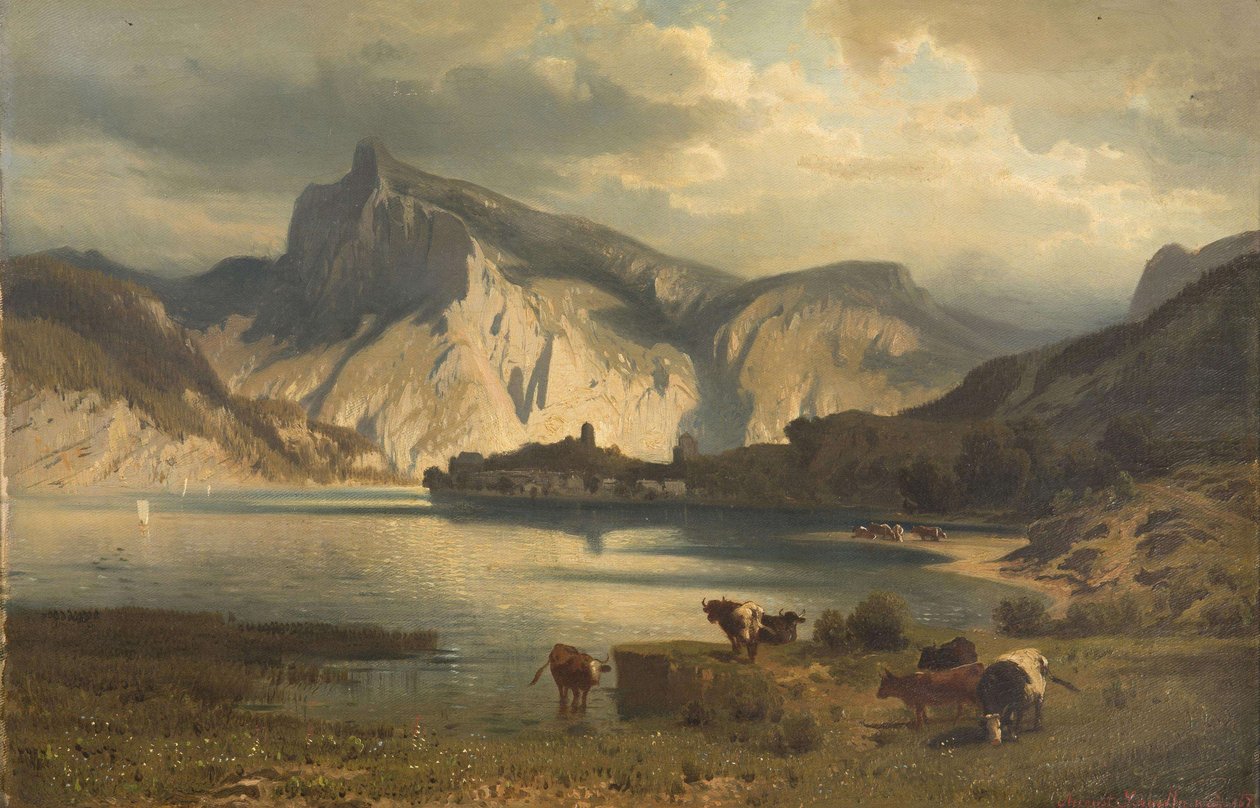 Landskap med sjö av August Schaeffer von Wienwald