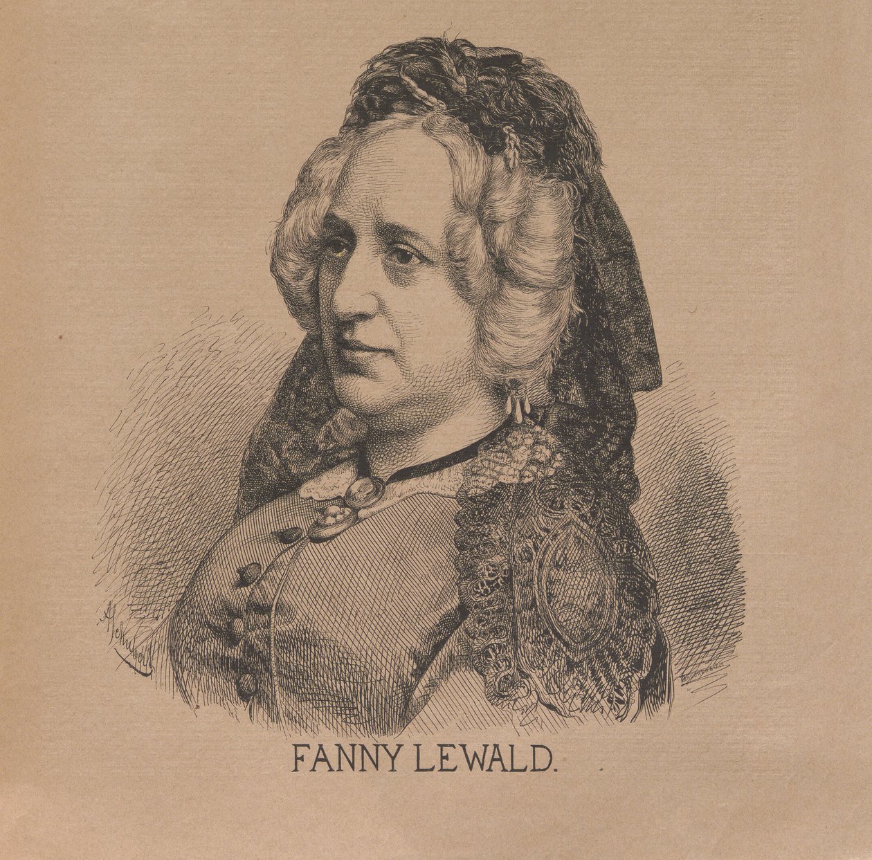 Författaren Fanny Lewald 1811-1889, 1879. av August Schubert