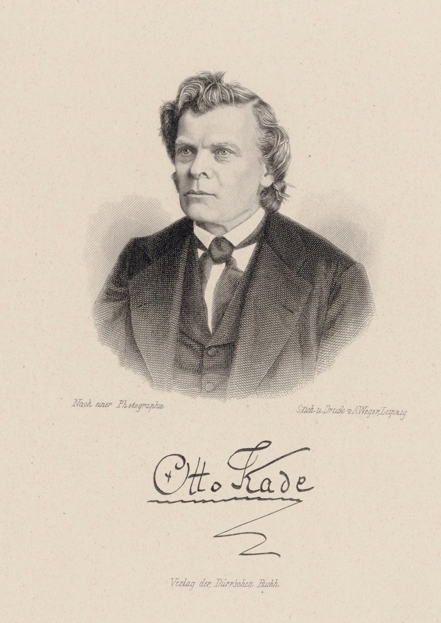 Porträtt av tonsättaren Otto Kade 1819-1900. av August Weger