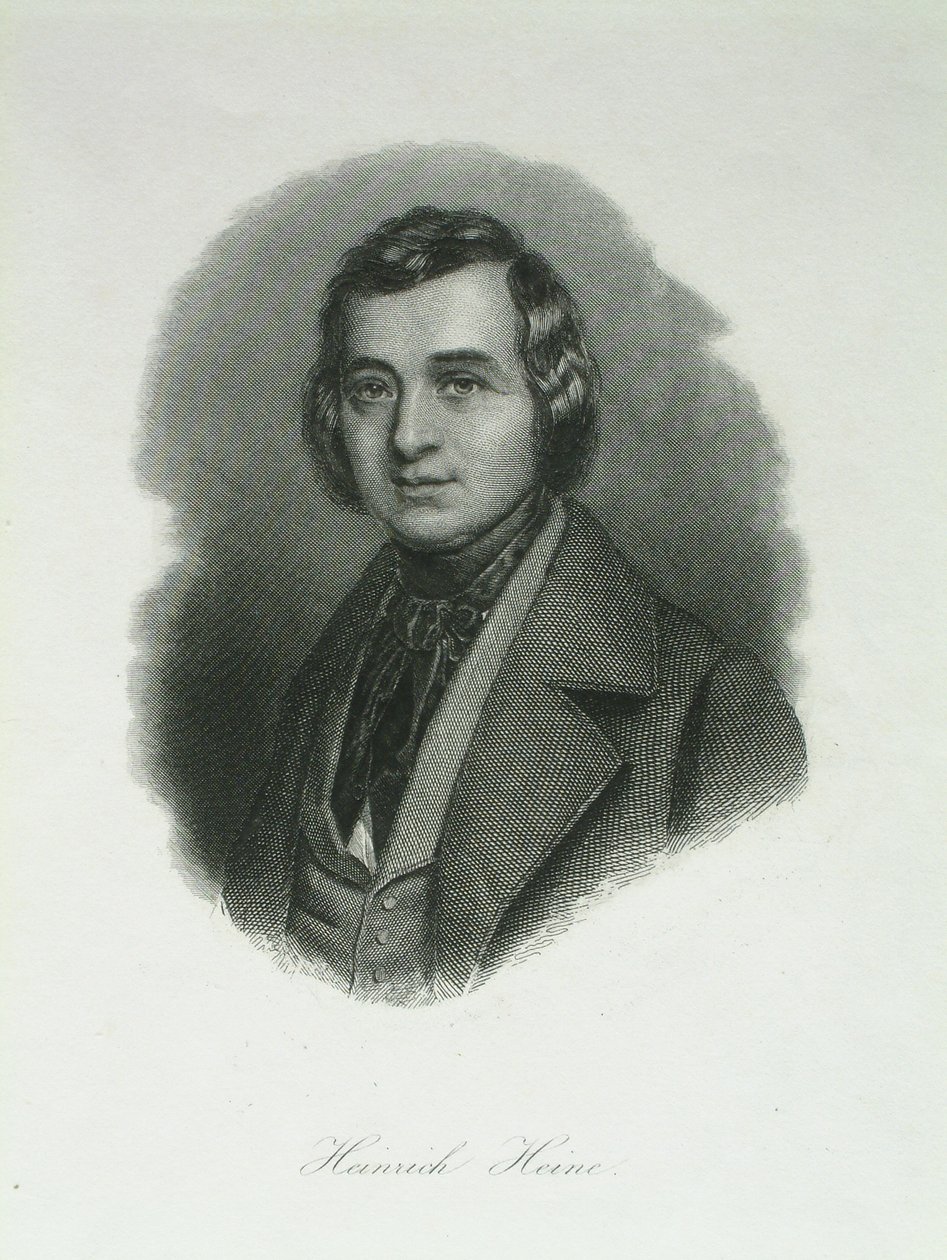 Porträtt av poeten Heinrich Heine 1797-1856, 1842 av August Weger