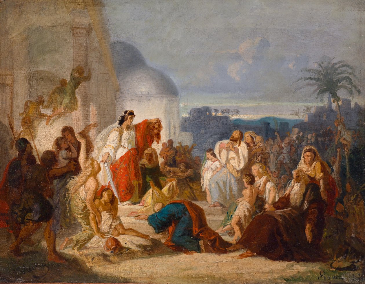 Tyska: Judit visar betulanerna Holofernes avhuggna huvud av August von Heckel