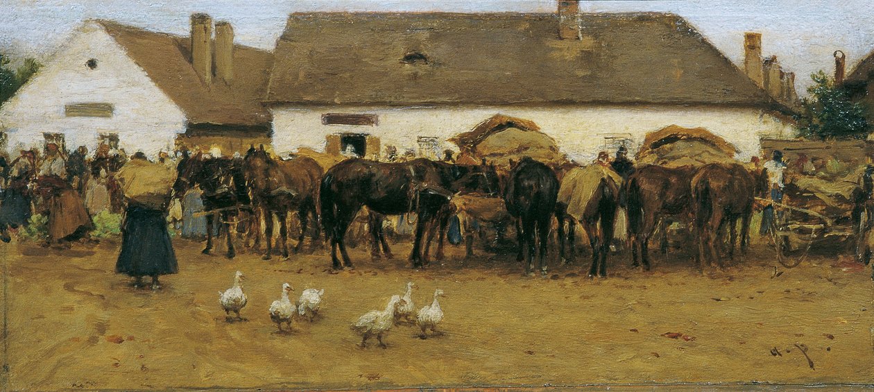 Markt i Szolnok av August von Pettenkofen