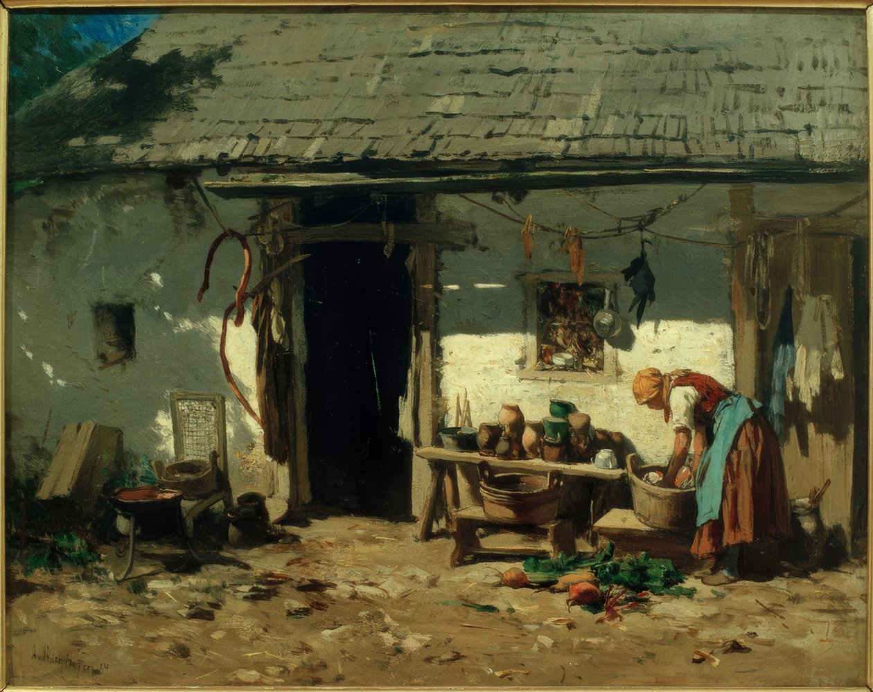 Nedre österrikisk bondgård av August von Pettenkofen