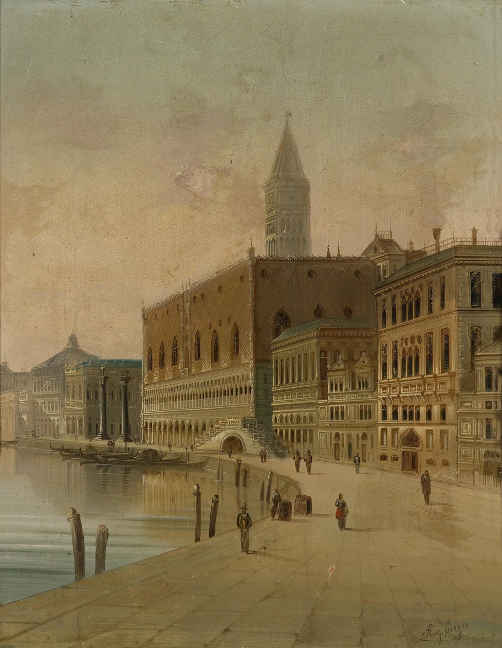 Riva dei Schiavoni Venedig av August von Siegen