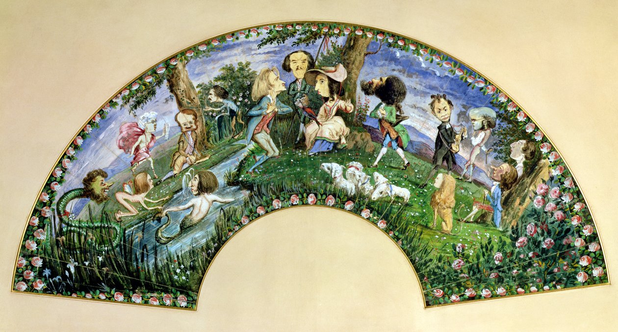 Fan föreställande George Sand (1804-76) och hennes vänner 1838 av George Sand