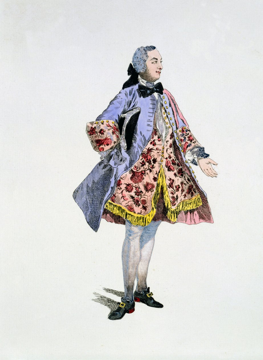 Monsieur Bellecour i rollen som Belfort, 9 mars 1744 (handfärgad gravyr) av Auguste Alexandre Guillaumot