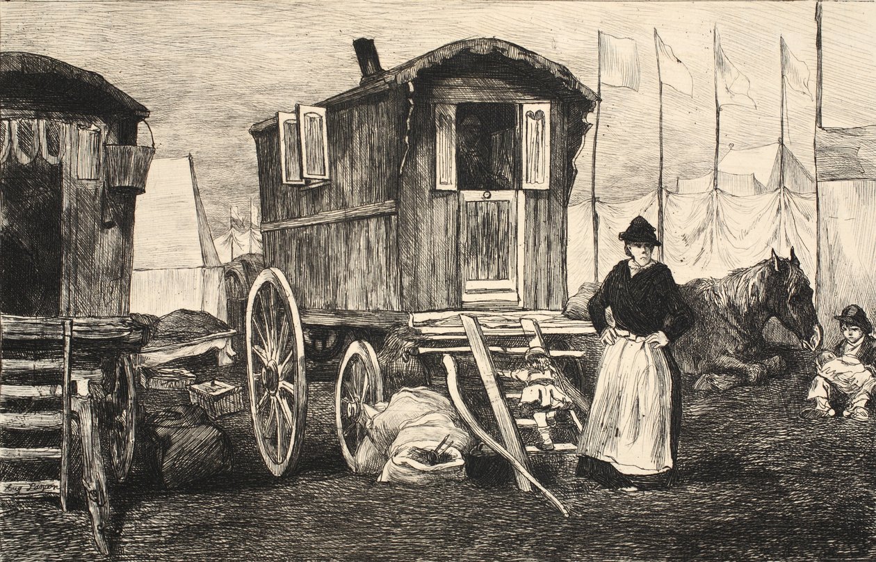 Illustration från "La Rue a Londres", pub. av G. Charpentier et Cie, 1884 av Auguste Andre Lancon