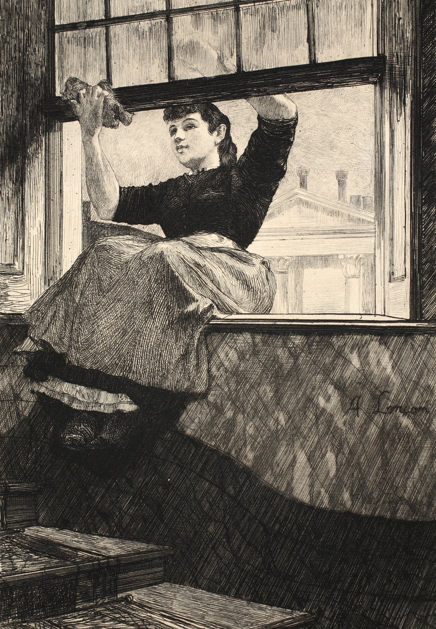 Illustration från "La Rue a Londres", pub. av G. Charpentier et Cie, 1884 av Auguste Andre Lancon