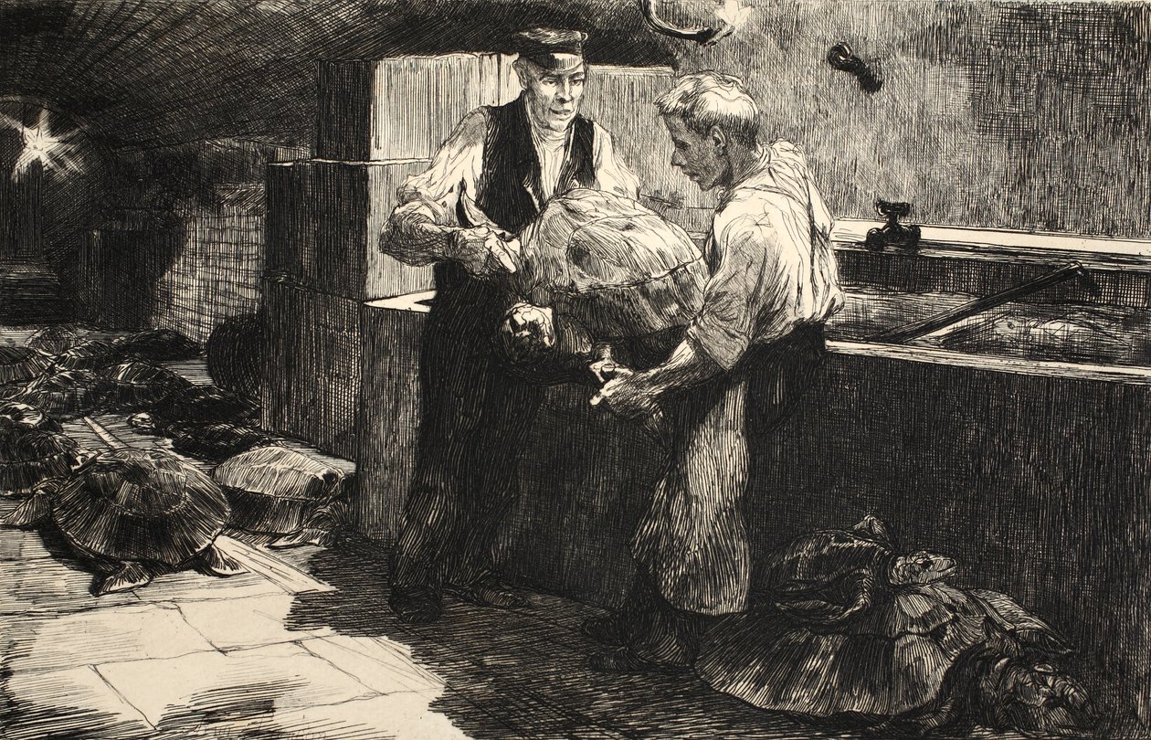 Illustration från "La Rue a Londres", utgiven av G. Charpentier et Cie, 1884. av Auguste Andre Lancon