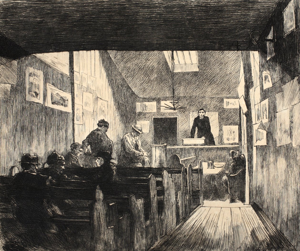 Illustration från "La Rue a Londres", pub. av G. Charpentier et Cie, 1884 av Auguste Andre Lancon